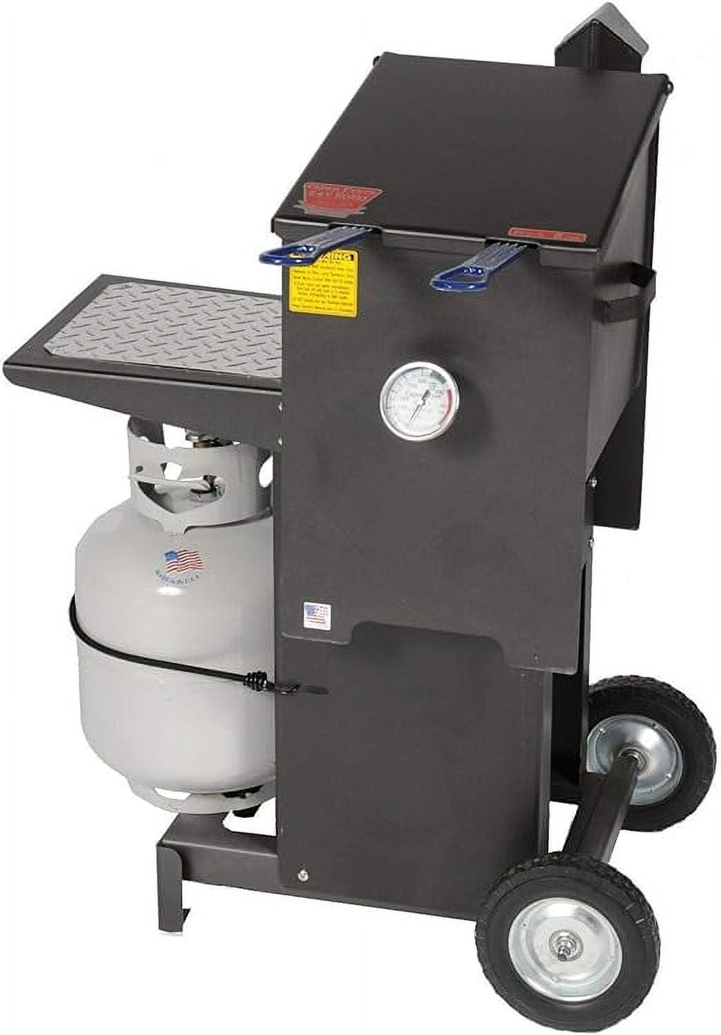 Gray Dual Basket Propane Gas Deep Fryer with Stand