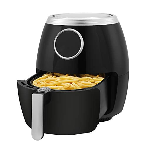 R.W.FLAME Air Fryer 6.0 Quart 1500 Watts, Digital Control Temperature & 30 Min Timer,with Recipe Book,Black