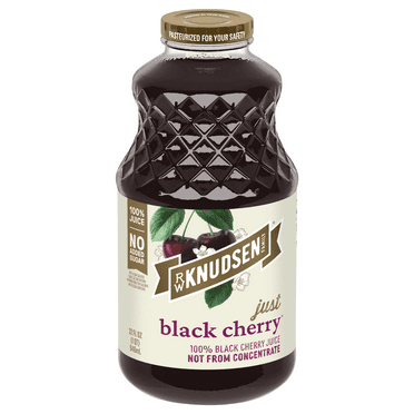 R.W. Knudsen Family Just Black Cherry Juice, 100% Juice, 32 oz, Glass Bottle