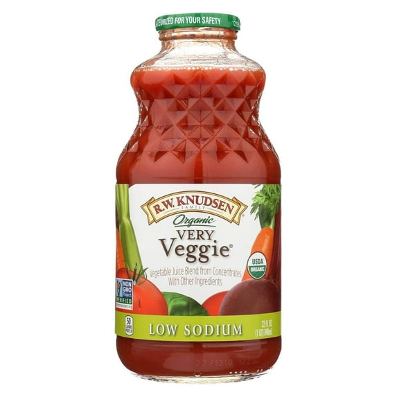 R.W. Knudsen Family Low Sodium Organic Non GMO Very Veggie 32 fl oz Pack of 3
