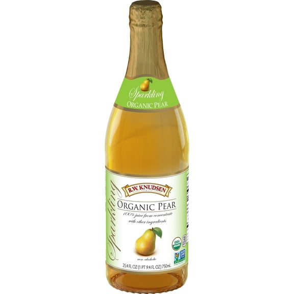 R.W. Knudsen Family Sparkling Organic Pear Juice, 25.4 Ounces, Non-Alcoholic Juice