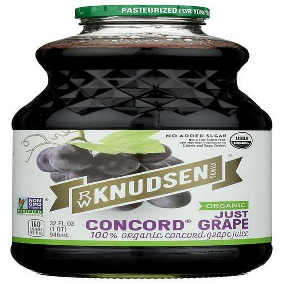 R.W. Knudsen Organic Just Concord Grape Juice, 32 Fz - Pack of 2