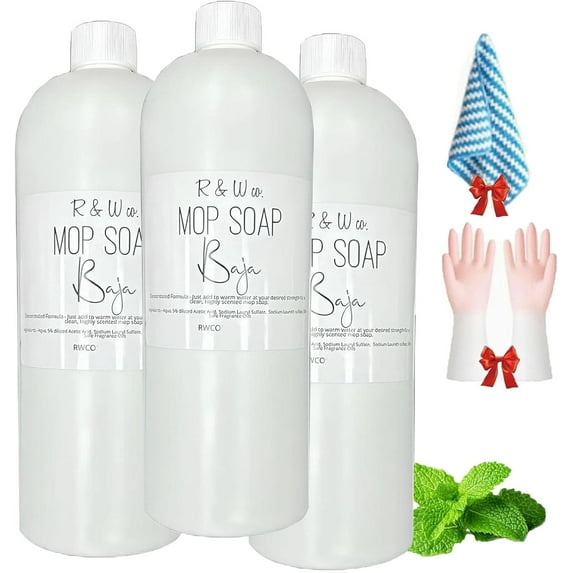 R&W Mop Soap, Ivyever Luxury Mop Soapf or Sparkling Floors, 4.05 FL.OZ - Brazilian Wave Scent for Floor Cleaning, Multi-Surface Bathroom & Kitchen Cleaner Supplies