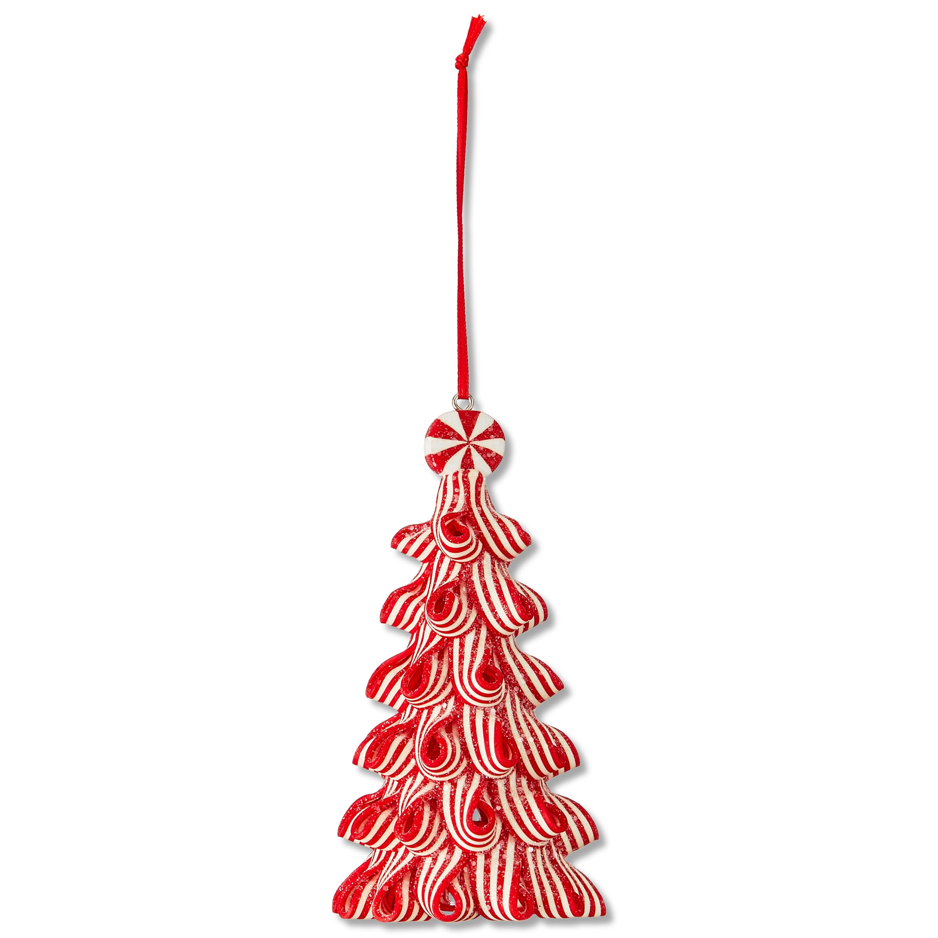 Red and White Ribbon Candy Christmas Tree Ornament, 4.5", by Holiday Time