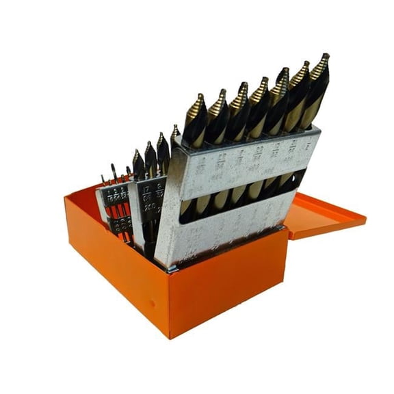 R W Thompson  0.0625-0.5 in. Mechanics Length Stepped Split Point Drill Bit Set, 29 Piece