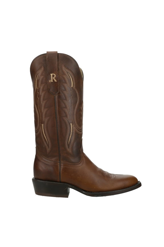 Mens Bay Apache Embroidered Round Toe Cowboy Mid Calf Boot