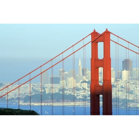 R.Watts; Golden Gate Bridge, San Francisco, Ca Poster Print (34 x 22)