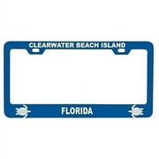 R and R Imports Clearwater Beach Island Florida Turtle Design Souvenir Metal License Plate Frame