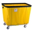 thumbnail image 1 of R&B Wire Products 420SOC-ANTI-YEL 20 Bushel Antimicrobial Vinyl Basket Truck All Swivel Casters, Yellow - 49 x 33.5 x 39.25 in., 1 of 2