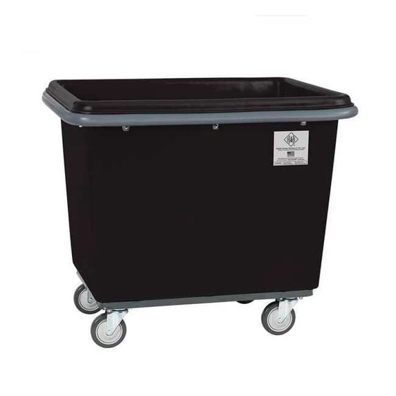 Poly Cube Truck with Air Cushion Bumper and Steel Base, 16 Bushel, Black