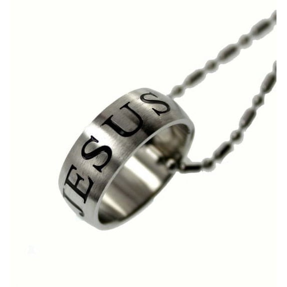 R.h. Jewelry Stainless Steel Ring Pendant, Jesus Christian Band Ring Size 8