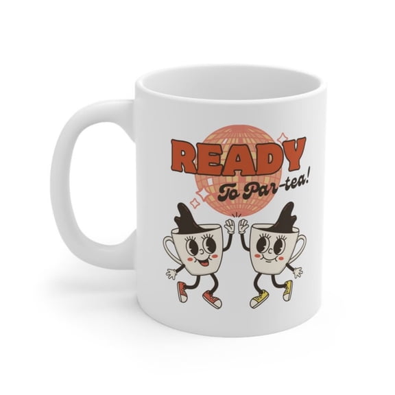 R rtoon Ceramic Mug Funny Tea Pun, Tealovers Gift.