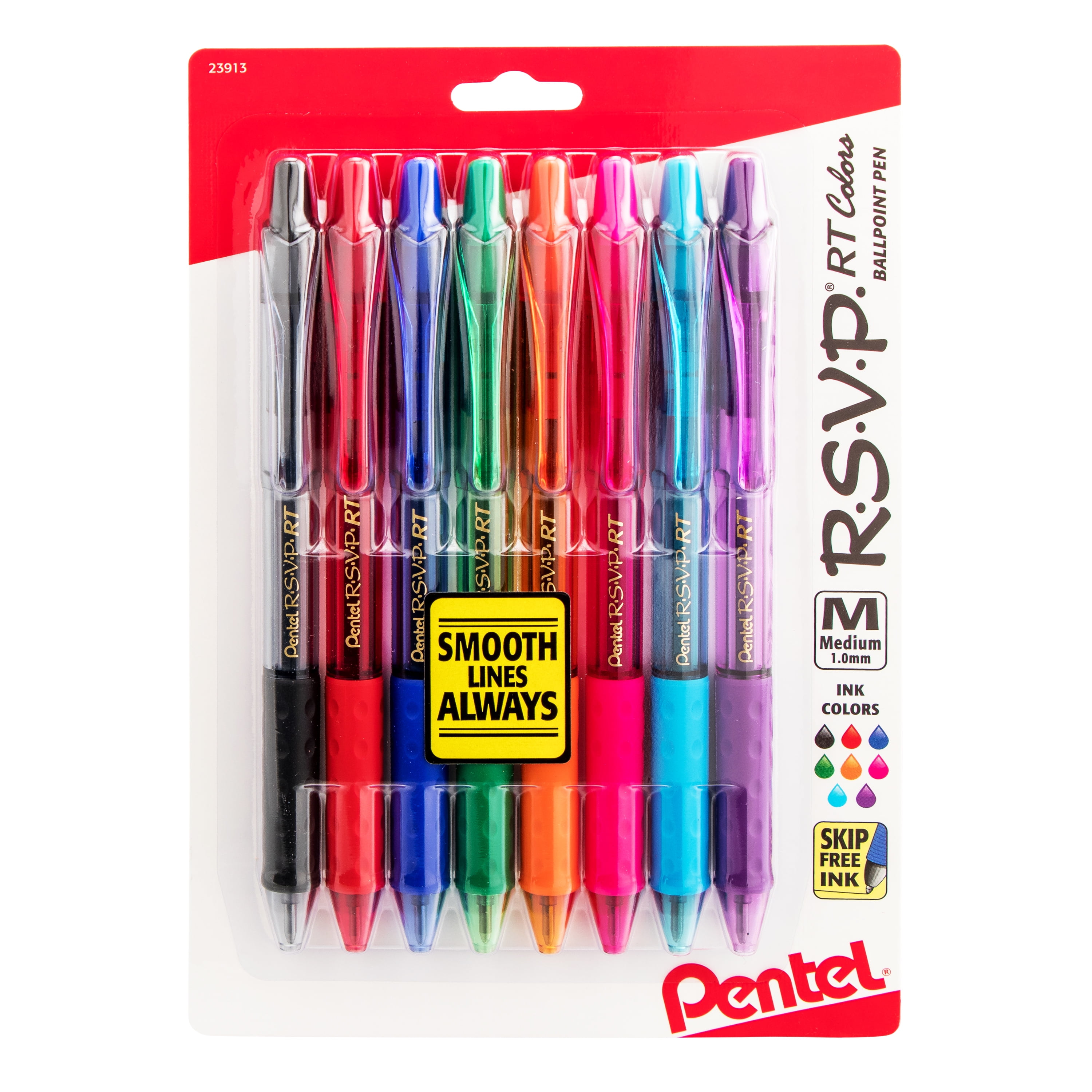 Writech Gel Ink Retractable Pens: Assorted Colors Ink 0.7mm Medium