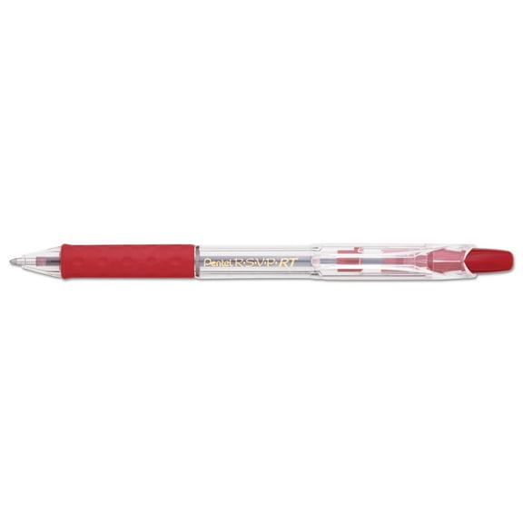 R.s.v.p. Rt Ballpoint Pen, Retractable, Medium 1 Mm, Red Ink, Clear Barrel, Dozen | Bundle of 10 Dozen