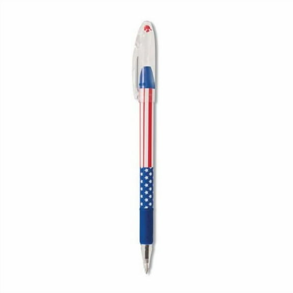 R.s.v.p. Stars And Stripes Ballpoint Pen, Stick, Fine 0.7 Mm, Black Ink, Red/white/blue Barrel, 5/pa | Bundle of 5