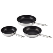 R sle Set of Frying Pans Set of 3 20/24/28 cm Diameter with Non-Stick Coating 3 Diameter, Stainless Steel, 24 cm, 3 Units