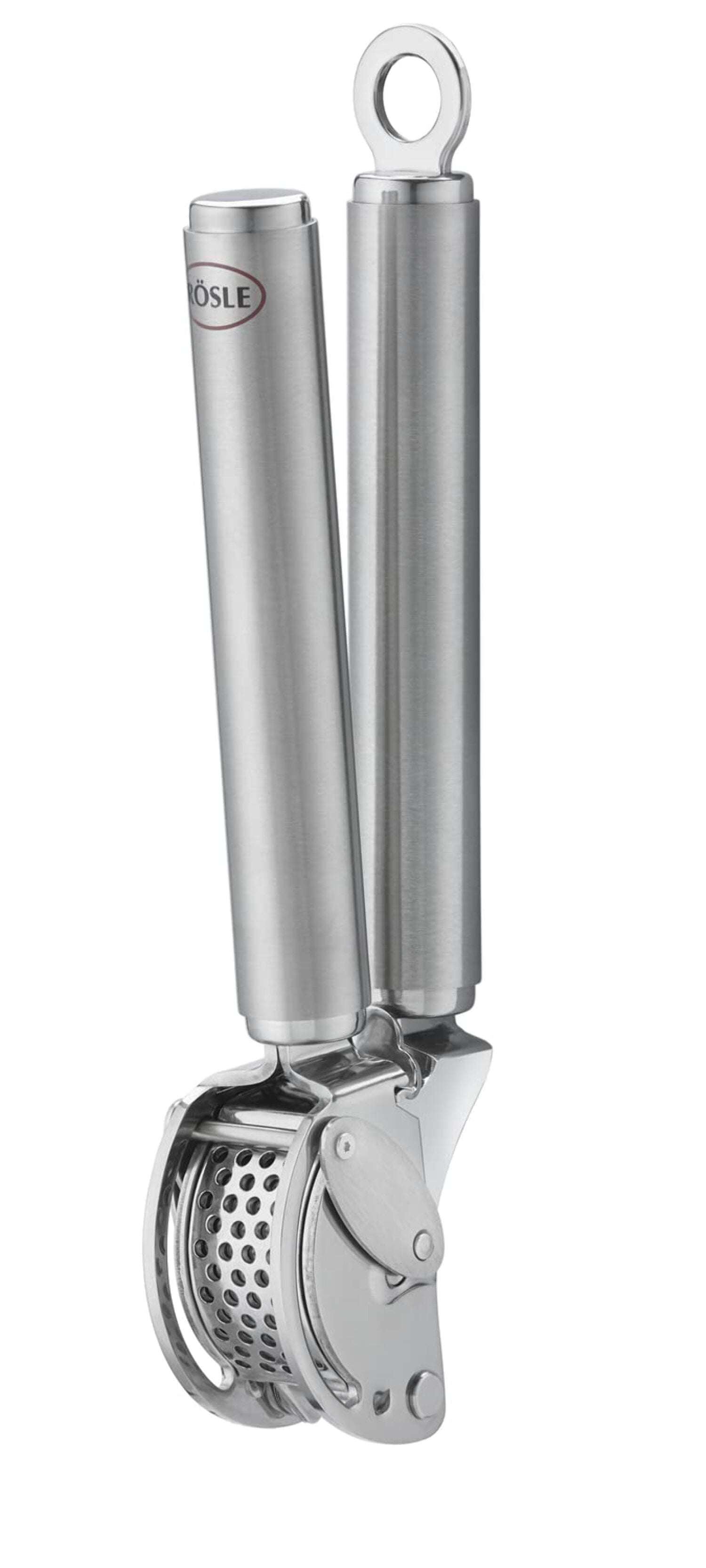 Stainless Steel Garlic and Ginger Press with Scraper, 9-inch