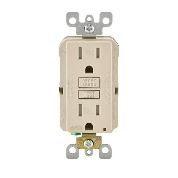 R02-AFTR1-0KT 15 amp AFCI Tamper Outlet, Light Almond