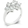 thumbnail image 1 of R07860R-C01-08 Genuine Rhodium Plated CZ Ring with 7 Round Cut Clear CZ Clustered in Silvertone - Size 8, 1 of 1