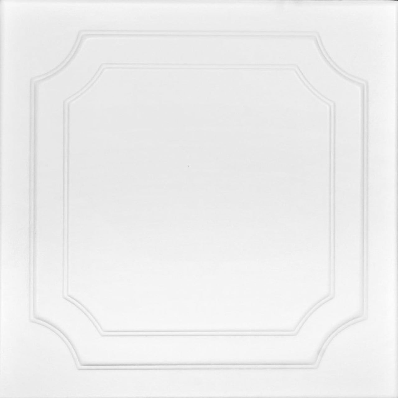 R08 Virginian Foam Glueup Ceiling Tile in Ultra Pure White Satin