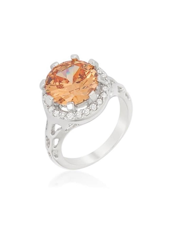 R08382R-C72-09 Champagne Organic Cocktail Ring Size - 09
