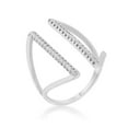 thumbnail image 1 of R08460R-C01-10 Jena 0.2 CT Cubic Zirconia White Gold Rhodium Delicate Parallel Ring - Size 10, 1 of 1