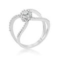 thumbnail image 1 of R08461R-C01-05 Joyce 0.4 CT Cubic Zirconia White Gold Rhodium Delicate Floral Wrap Ring - Size 5, 1 of 1