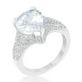 thumbnail image 1 of R08476R-C01-05 Womens Rhyne 5.8 CT Cubic Zirconia Rhodium Pear Cocktail Ring - Size 5, 1 of 1