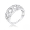 thumbnail image 1 of R08517R-C01-09 0.5 ct Rina Cubic Zirconia Rhodium Contemporary Band Ring, Clear - Size 9, 1 of 1