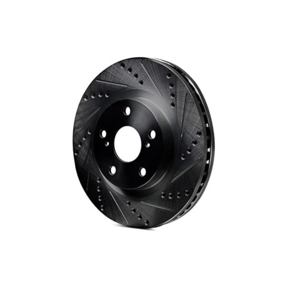 R1 Concepts Brake Rotor Drilled and Slotted Black ECB-01002L