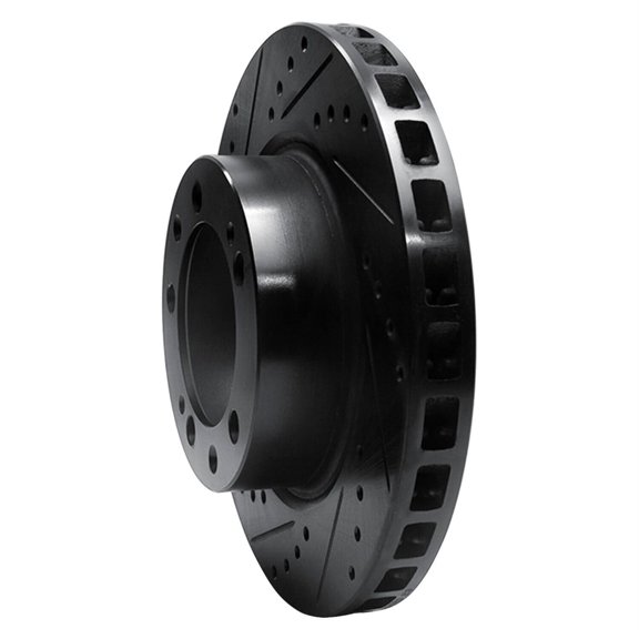 R1 Concepts Brake Rotor Drilled and Slotted Black ECB-02009D
