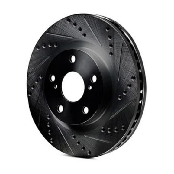 R1 Concepts Brake Rotor Drilled and Slotted Black ECB-03064R