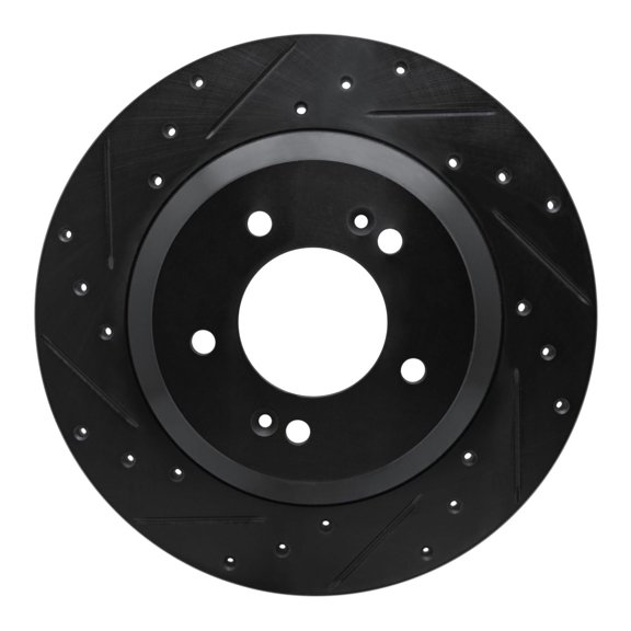 R1 Concepts Brake Rotor Drilled and Slotted Black ECB-03065L