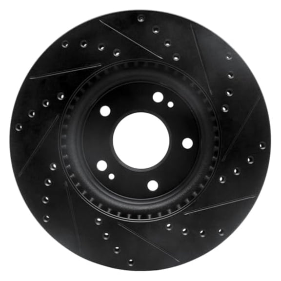 R1 Concepts Brake Rotor Drilled and Slotted Black ECB-03066L