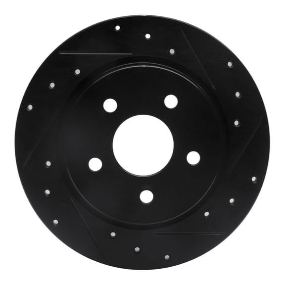 R1 Concepts Brake Rotor Drilled and Slotted Black ECB-03068R
