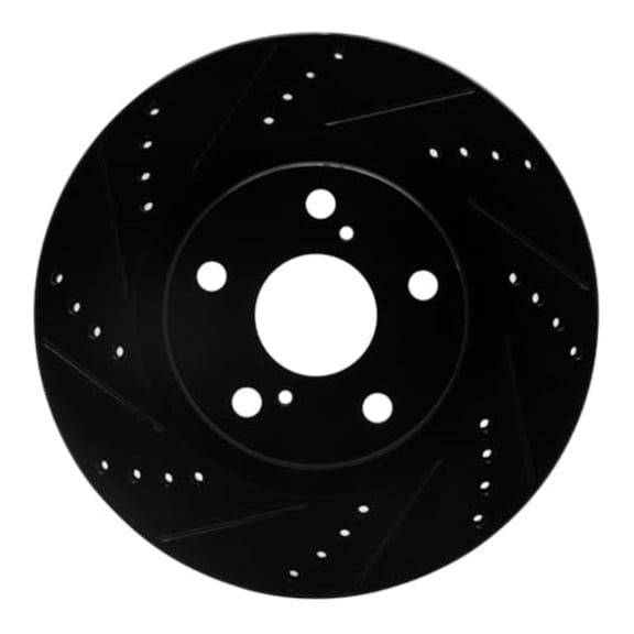 R1 Concepts Brake Rotor Drilled and Slotted Black ECB-10005L