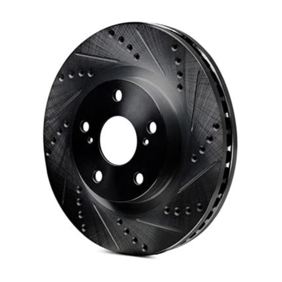 R1 Concepts Brake Rotor Drilled and Slotted Black ECB-13000L
