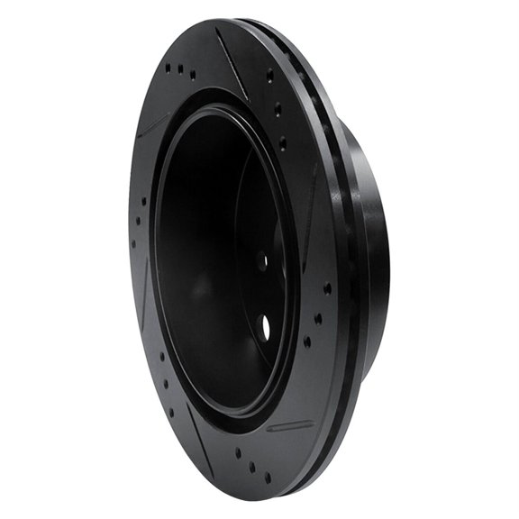 R1 Concepts Brake Rotor Drilled and Slotted Black ECB-13027L