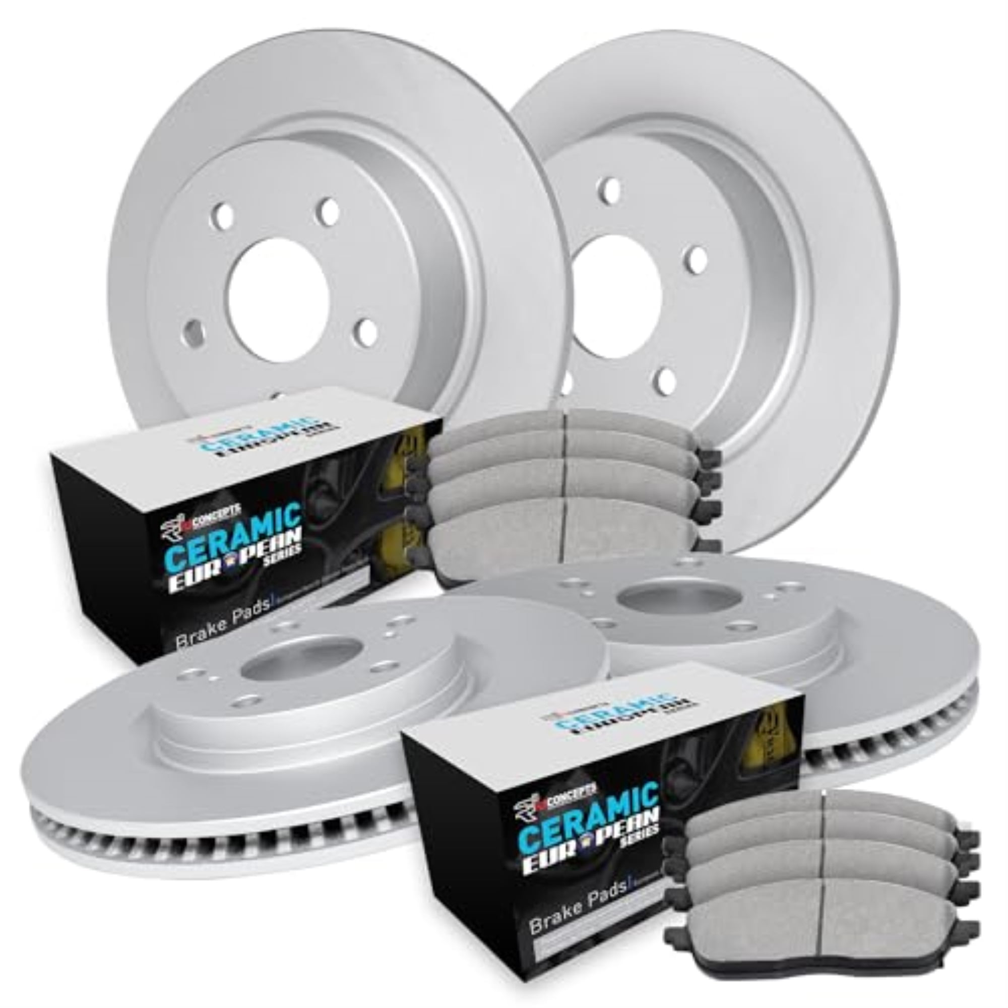R1 Concepts Carbon Coated Disc Brake Rotor Set with Euro Ceramic Pads WDTN2-10802