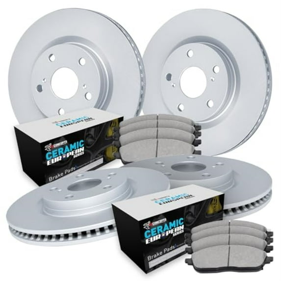 R1 Concepts Carbon Coated Disc Brake Rotor Set with Euro Ceramic Pads WDTN2-31005