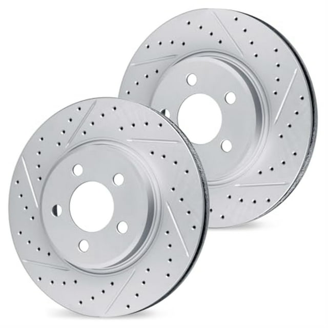 R1 Concepts Drilled and Slotted Carbon Coated Disc Brake Rotor Set WBPN1-11000