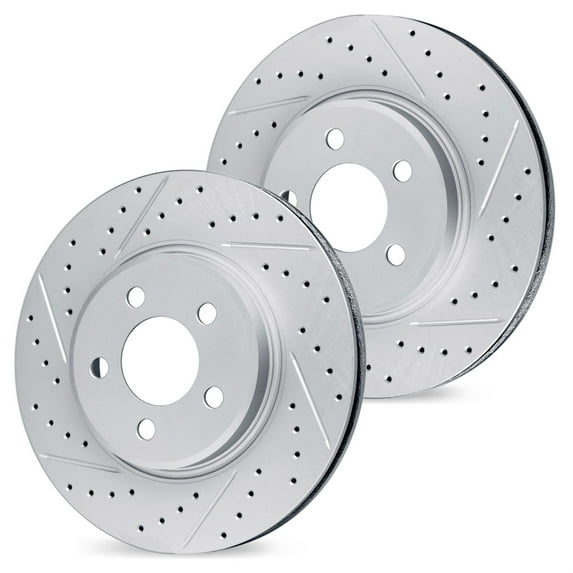 R1 Concepts Drilled and Slotted Carbon Coated Disc Brake Rotor Set WBPN1-13000
