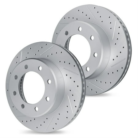 R1 Concepts Drilled and Slotted Carbon Coated Disc Brake Rotor Set WBPN1-40031