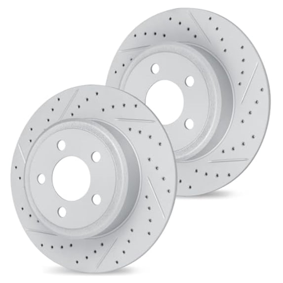 R1 Concepts Drilled and Slotted Carbon Coated Disc Brake Rotor Set WBPN1-47033