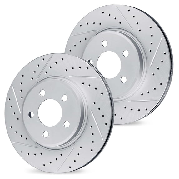 R1 Concepts Drilled and Slotted Carbon Coated Disc Brake Rotor Set WBPN1-48005