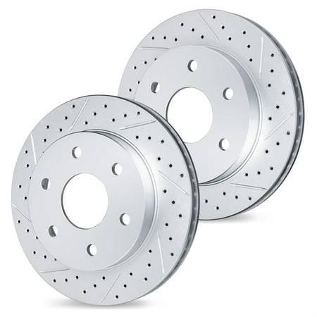R1 Concepts Drilled and Slotted Carbon Coated Disc Brake Rotor Set WBPN1-48035