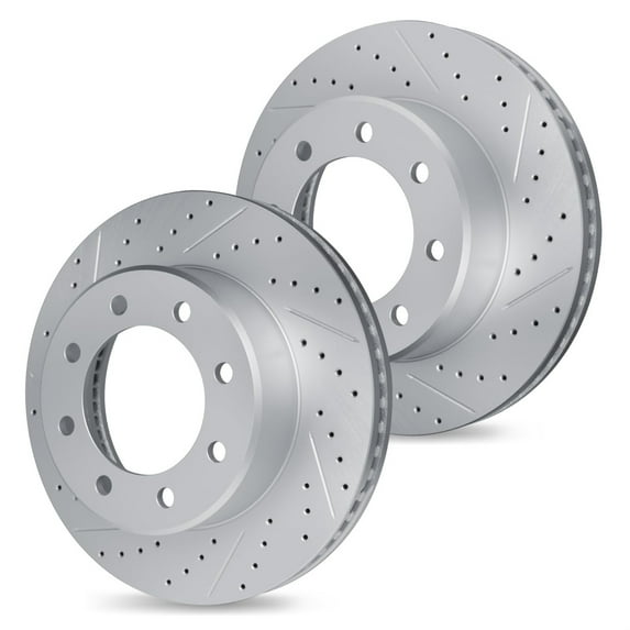 R1 Concepts Drilled and Slotted Carbon Coated Disc Brake Rotor Set WBPN1-54135