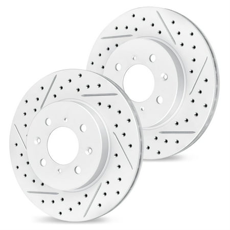 R1 Concepts Drilled and Slotted Carbon Coated Disc Brake Rotor Set WBPN1-59021
