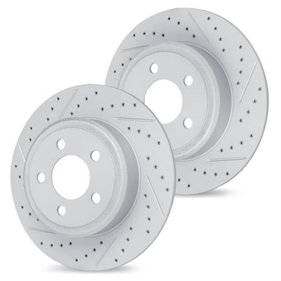 R1 Concepts Drilled and Slotted Carbon Coated Disc Brake Rotor Set WBPN1-63073