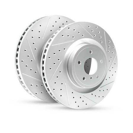 R1 Concepts Drilled and Slotted Carbon Coated Disc Brake Rotor Set WBPN1-74020